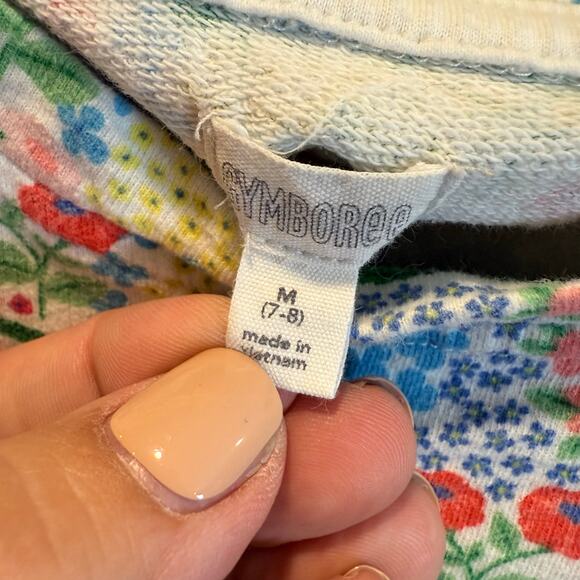 Gymboree Floral Drop Waist Terry Sweatshirt Dress Pockets Girls M 7 8 - Picture 5 of 10